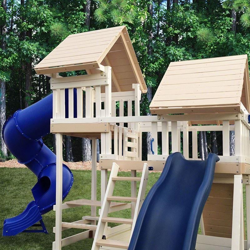 CONGO Monkey Playsystem 3 with Swing Beam, Wave Slide, and Turbo Slide Green and Sand - TryIlluminate