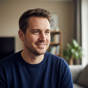 Create 4 realistic customer avatar images for an e-commerce lighting brand.

The avatars should look like genuine everyday customers, not models or influencers.

Requirements:
– Natural lighting
– Casual clothing
– Neutral or home background
– Friendly but not posed
– Diverse but believable UK customers

Avatar details:

Male, 30s–40s, family-oriented, practical, trustworthy