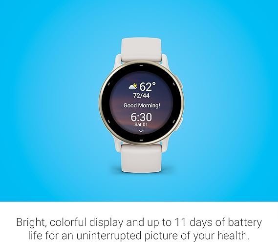 Garmin vívoactive 5, Health and Fitness GPS Smartwatch, AMOLED Display, Up to 11 Days of Battery, Ivory - TryIlluminate