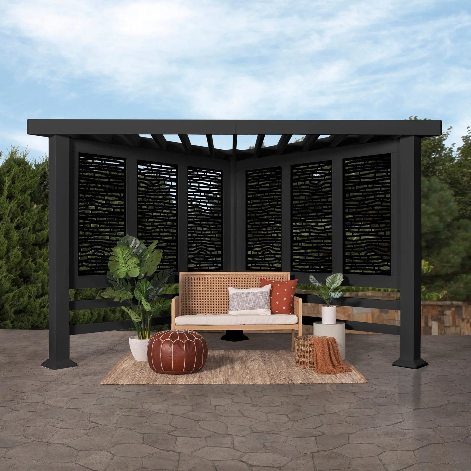 Glenview Modern Steel Cabana Pergola - TryIlluminate