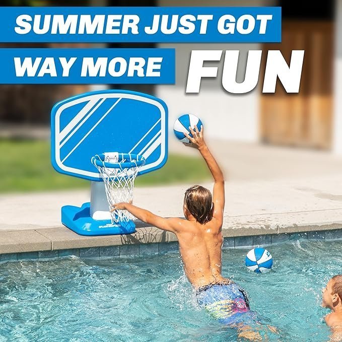 GoSports Splash Hoop Swimming Pool Basketball Game, Includes Poolside Water Basketball Hoop, 2 Balls and Pump – Choose Your Style - TryIlluminate