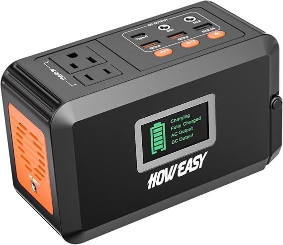 HOWEASY Portable Power Station,120W(240W Peak) Solar Generator,88Wh Lithium Battery Power with 110V AC Outlet/DC/USB/LED Light for Outdoor Camping Trip Hunting Emergency(Solar Panel Optional) - TryIlluminate