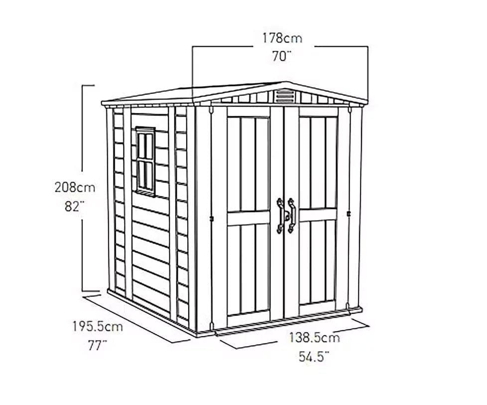 Keter factor 6×6 shed 1.78m x 1.95m
