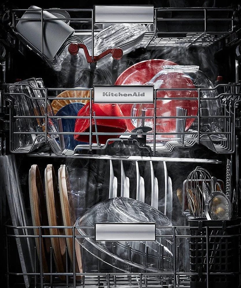 KitchenAid – Top Control Built-In Dishwasher with Stainless Steel Tub, FreeFlex Third Rack, 44dBA – Black stainless steel