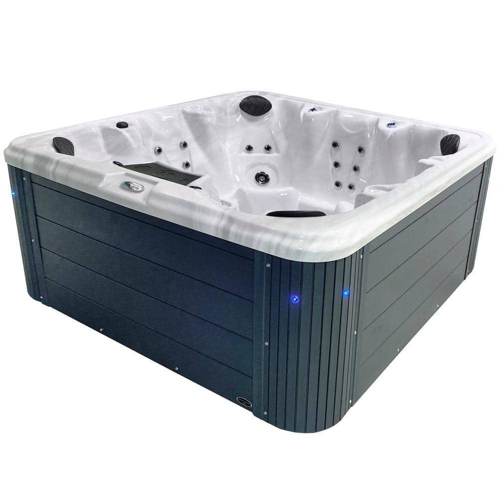 Insight 7 Person 34-Jet 73-Port Non-Lounger Acrylic Spa with Ice Bucket by Aqualife by Strong Spas - TryIlluminate