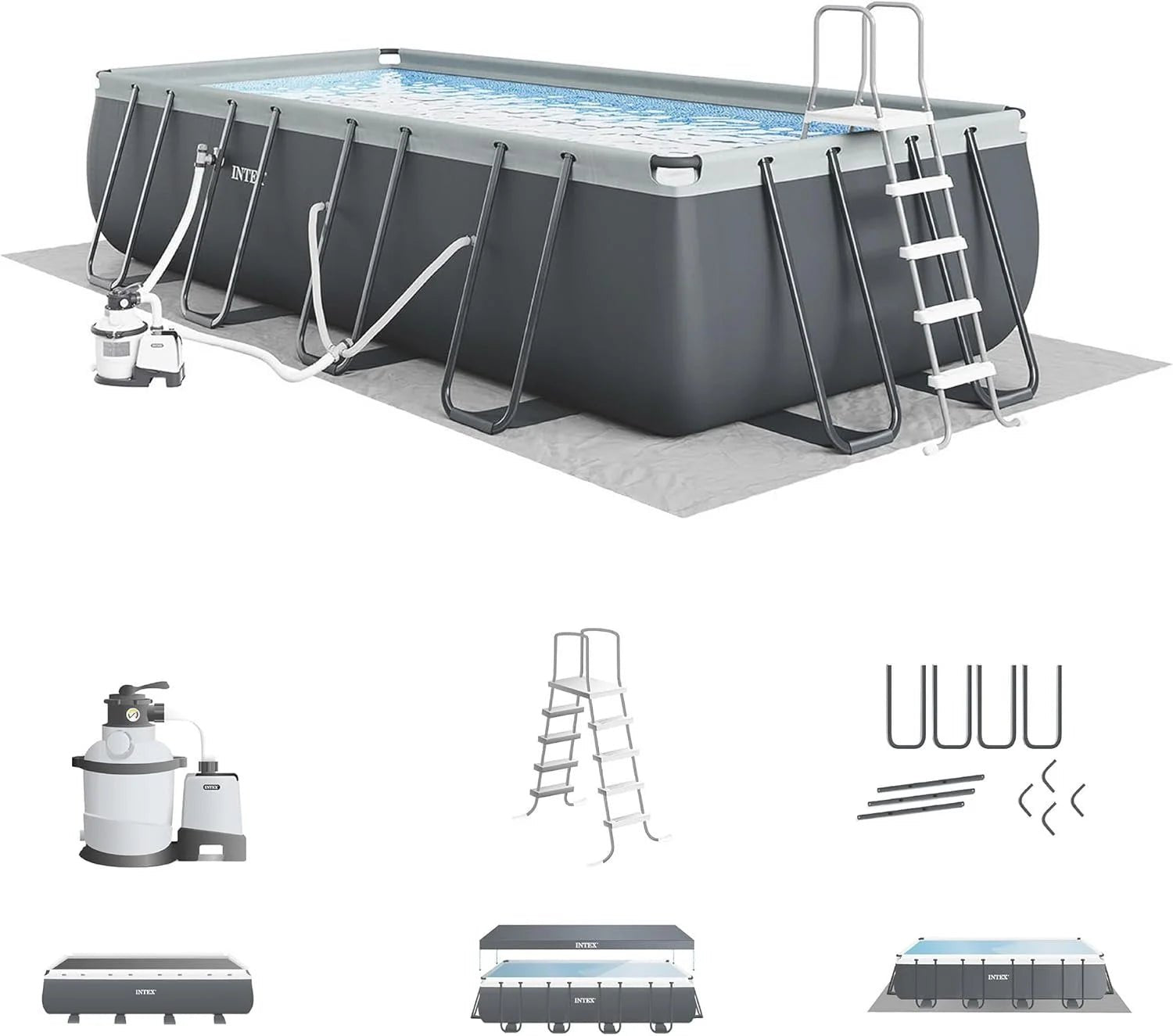 Intex Ultra XTR Rectangular Swimming Pool Set with Pumps - TryIlluminate