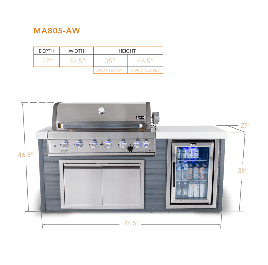 Mont Alpi 6-Burner Stainless Steel Artwood Island - TryIlluminate