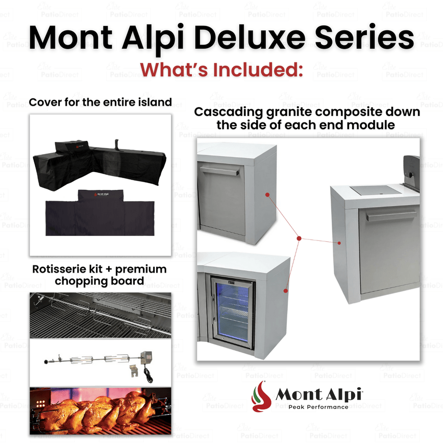 Mont Alpi 805 Deluxe Island with Fridge Cabinet - TryIlluminate