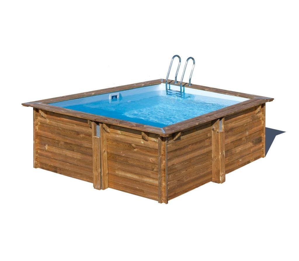 Piscine bois carrée Capri 420 x 420 x 145 cm - TryIlluminate