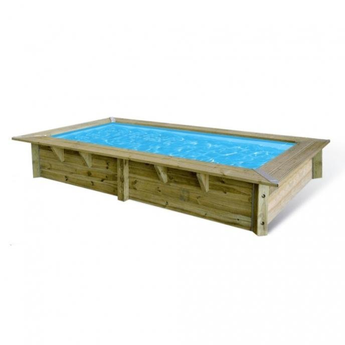 Piscine bois rectangulaire UBBINK Azura 400 x 200 x 126 cm, structure en pin traité, kit complet - TryIlluminate