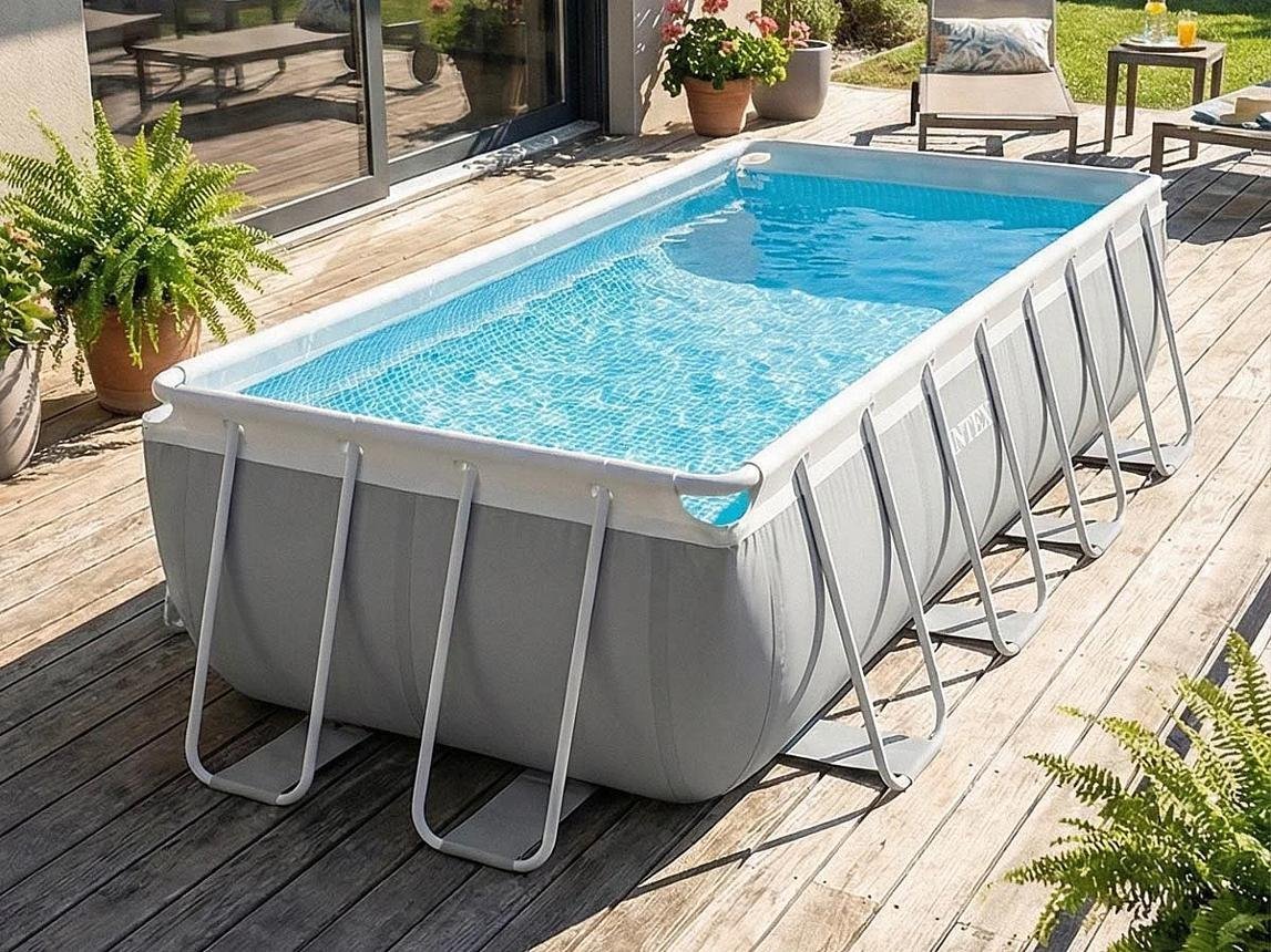 Piscine bois rectangulaire UBBINK Azura 400 x 200 x 126 cm, structure en pin traité, kit complet - TryIlluminate