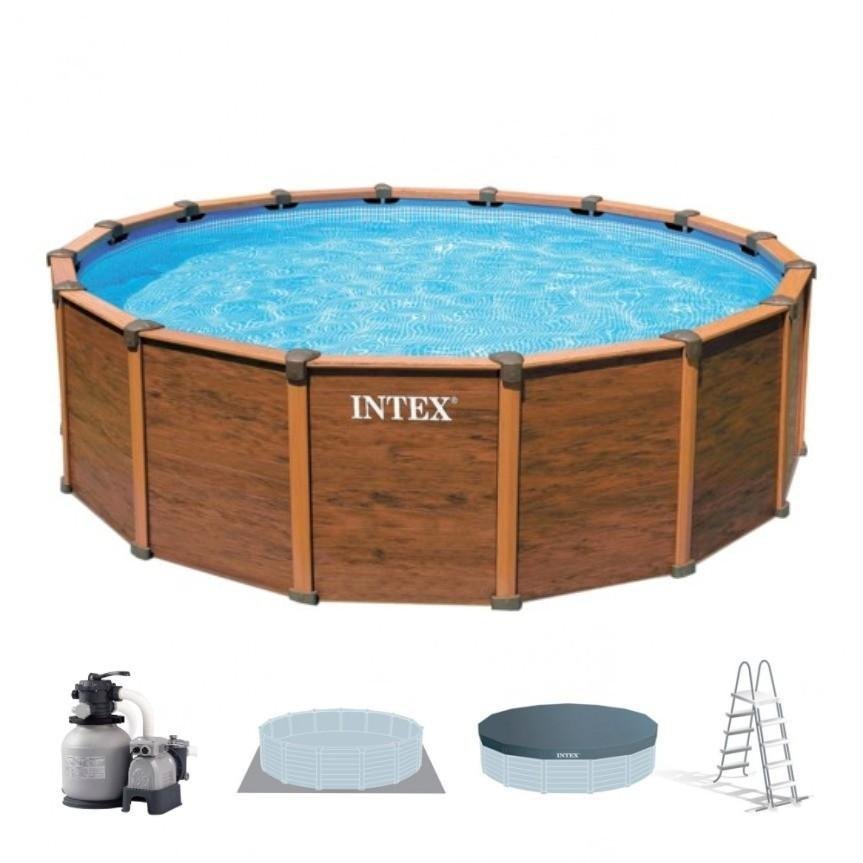 Piscine bois ronde Diamant 360 x 131 cm - TryIlluminate