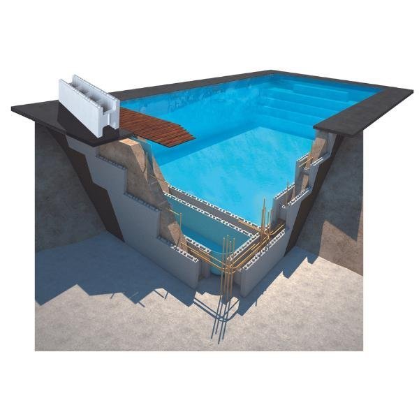 Piscine en kit polystyrène, 4 x 3 x 1,5m, échelle – kit de base â Couleur du liner: Beige/Sable | Épaisseur du liner: 0,90 mm - TryIlluminate
