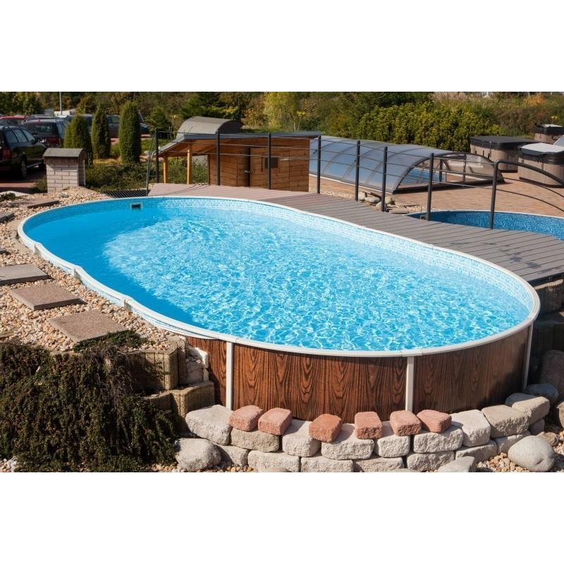 Piscine semi-enterrée et enterrée Azuro en acier 9,1 x 4,6 x 1,2 m - TryIlluminate