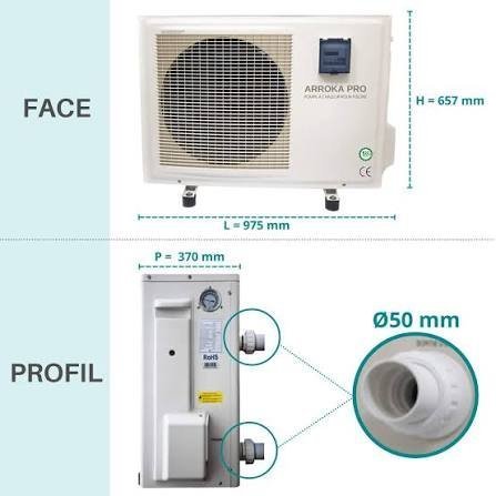 Pompe à chaleur piscine 14 kW Arroka Pro 90 - TryIlluminate