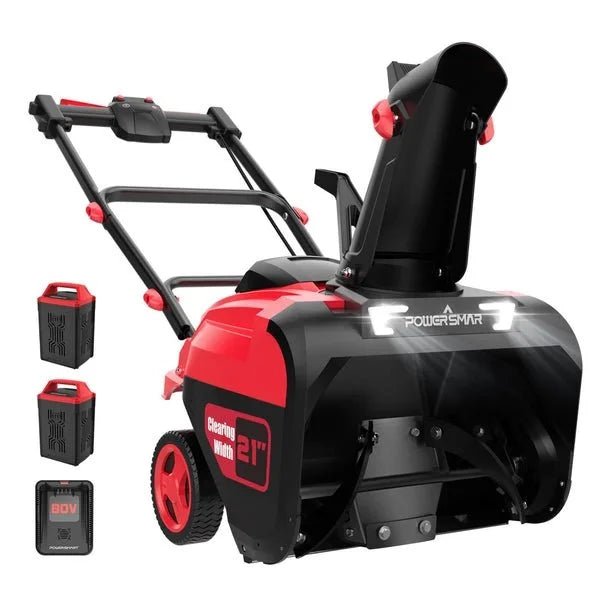 PowerSmart 80V 21″ Cordless Snow Blower with 2 Batteries and Chargers - TryIlluminate