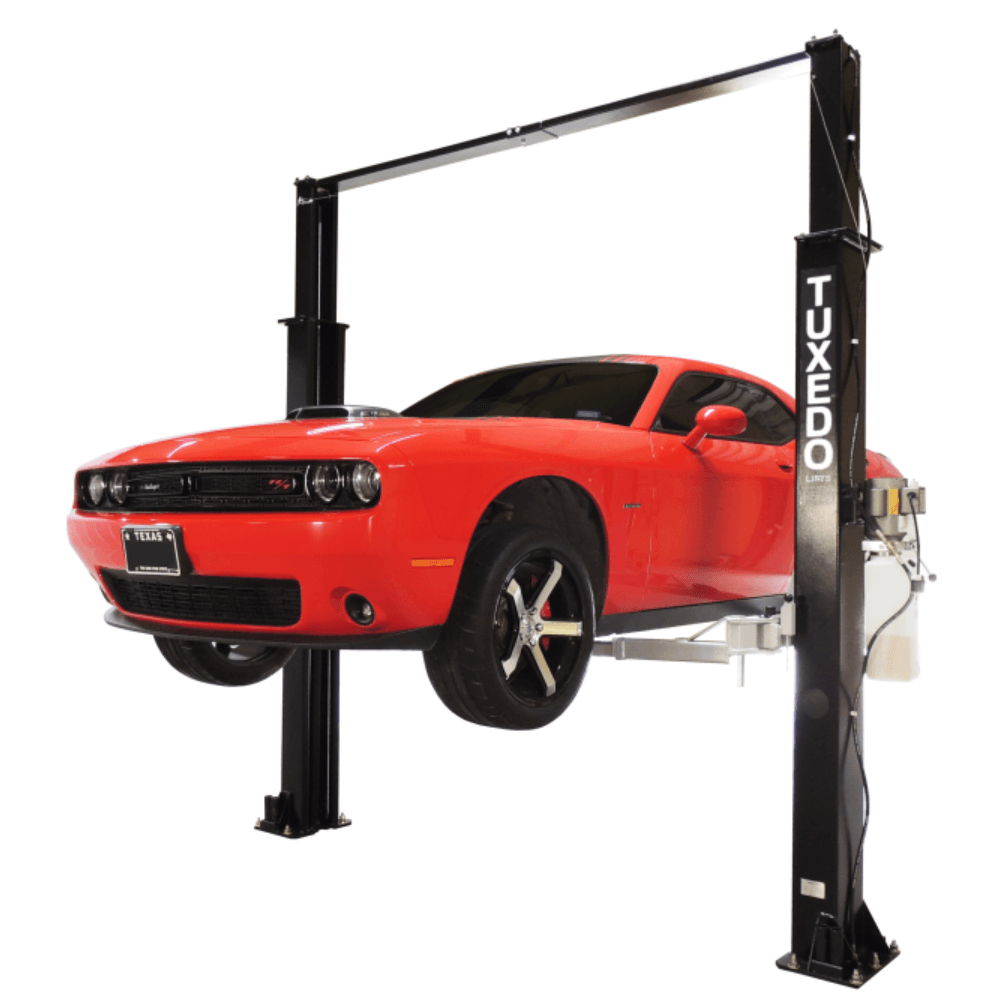 Premium 9000 Lb. Capacity Asymmetric Clear-Floor 2-Post Car Lift in Black - TryIlluminate