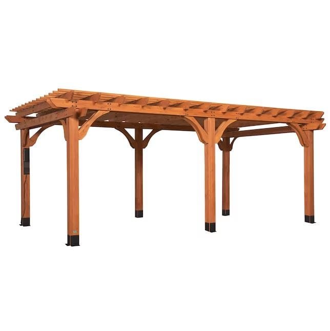 Backyard Discovery Beaumont 20 Ft x 12 Ft Cedar Patio Pergola with Power