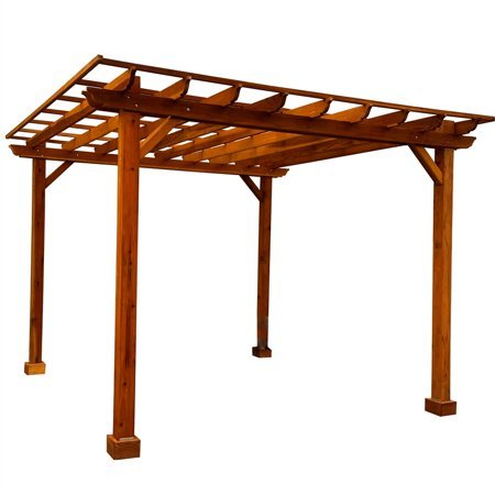 Best Redwood 16 Ft x 16 Ft Douglas Fir Wood Traditional Patio Pergola