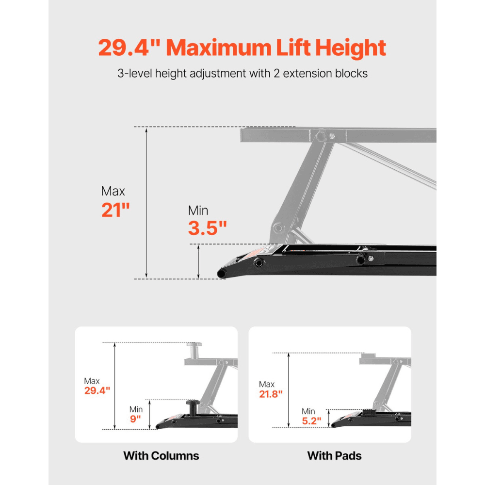 Designasofadfw 7000 Lb. Adjustable Remote-Control Portable Car Lift
