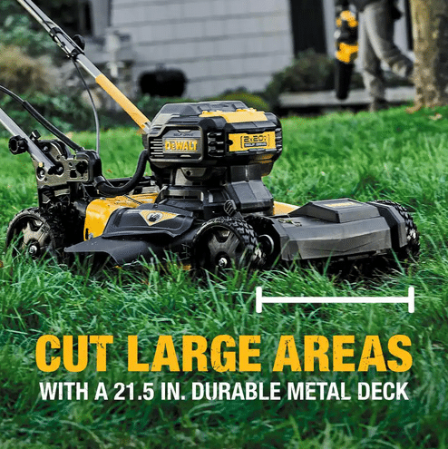 DEWALT 20V MAX Cordless Self-Propelled 21.5-Inch Lawn Mower and Outdoor Tool Combo Kit with Blower, Trimmer, and Saws