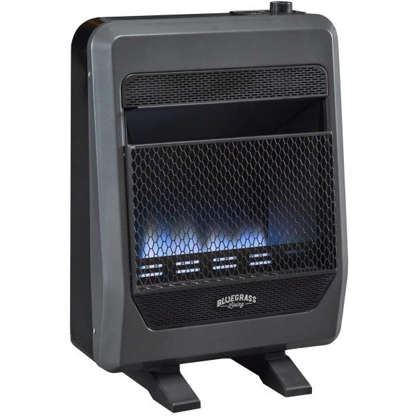 Bluegrass Living 20,000 BTU Natural Gas Ventless Blue Flame Space Heater with Blower and Base Feet B20TNB-BB