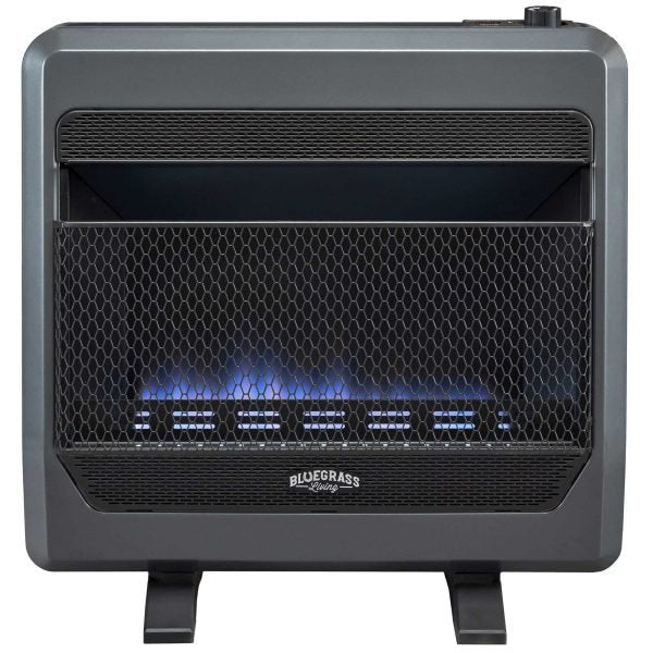 Bluegrass Living 30,000 BTU Natural Gas Ventless Blue Flame Space Heater with Blower and Base Feet B30TNB-BB