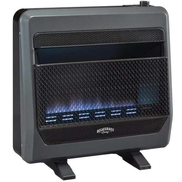 Bluegrass Living 30,000 BTU Natural Gas Ventless Blue Flame Space Heater with Blower and Base Feet B30TNB-BB