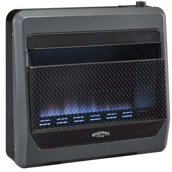 Bluegrass Living 30,000 BTU Natural Gas Ventless Blue Flame Space Heater with Blower and Base Feet B30TNB-BB