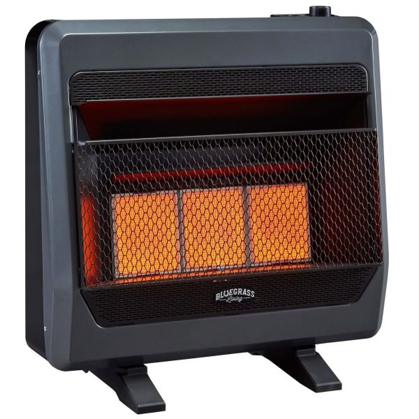 Bluegrass Living 30,000 BTU Natural Gas Ventless Infrared Space Heater with Blower and Base Feet B30TNIR-BB