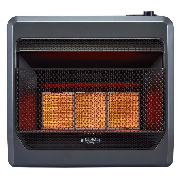 Bluegrass Living 30,000 BTU Natural Gas Ventless Infrared Space Heater with Blower and Base Feet B30TNIR-BB