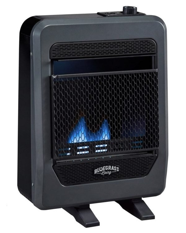 Bluegrass Living 10,000 BTU Propane Gas Ventless Blue Flame Space Heater with Base Feet B10TPB-B