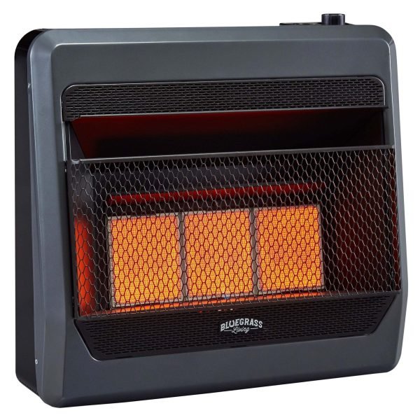Bluegrass Living 28,000 BTU Propane Gas Ventless Infrared Space Heater with Blower and Base Feet B28TPIR-BB