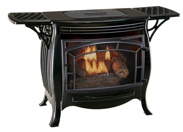 Duluth Forge 26,000 BTU Dual Fuel Ventless Gas Stove FDSR25-GF, Remote Control, Gloss Black Finish