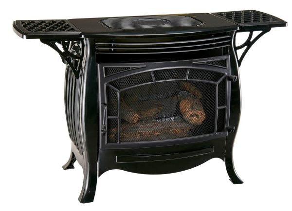 Duluth Forge 26,000 BTU Dual Fuel Ventless Gas Stove FDSR25-GF, Remote Control, Gloss Black Finish