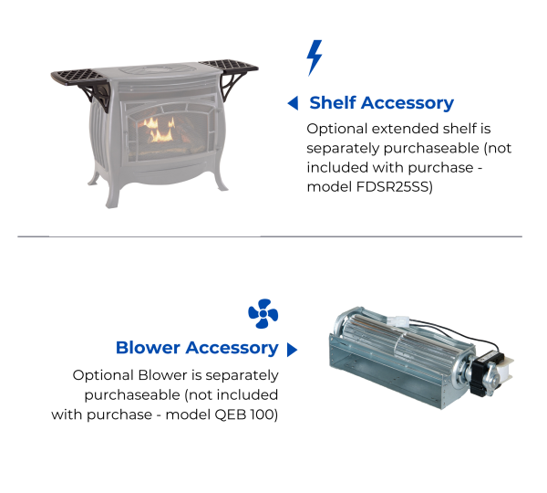 Duluth Forge FDSR25 26,000 BTU Matte Black Dual Fuel Ventless Gas Stove
