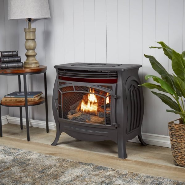 Duluth Forge FDSR25 26,000 BTU Matte Black Dual Fuel Ventless Gas Stove