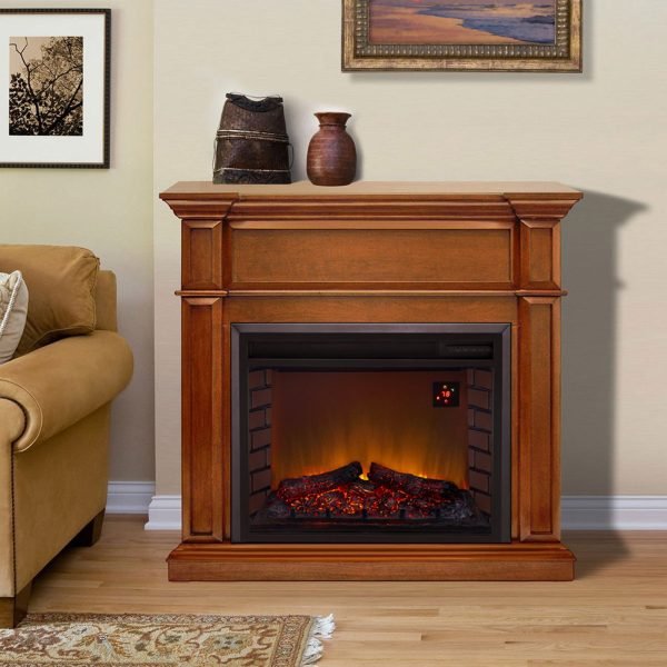 Duluth Forge Apple Spice Full Size Electric Fireplace with Mantel