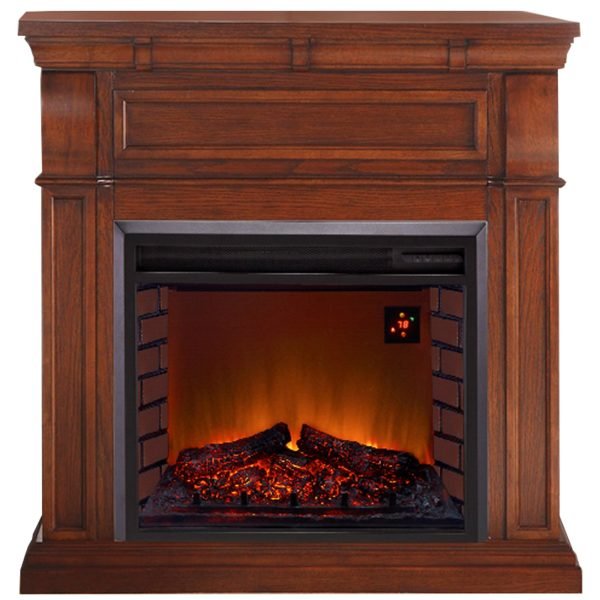 Duluth Forge Auburn Cherry Full Size Electric Fireplace with Wood Mantel