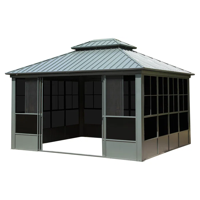Designa 12' x 14' Hardtop Aluminum Gazebo with Galvanized Steel Roof