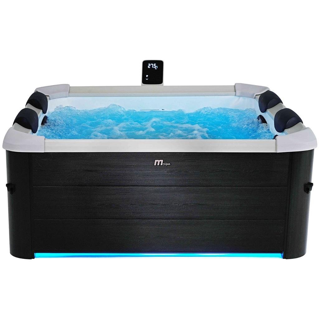 Spa rigide OSLO Mspa 6 personnes gris. 4 coussins. bâche incluse. hydromassages système - TryIlluminate