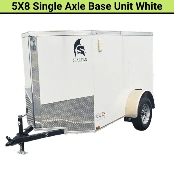 Spartan 5X8 Single Axle Cargo Trailer | White | SP5X8SA - TryIlluminate