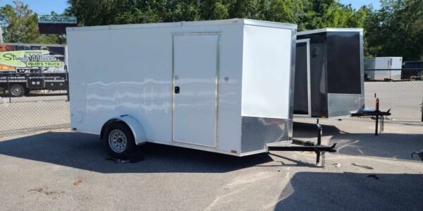 Spartan 6X12 Single Axle Enclosed Cargo Trailer | .030 | White | SP6X12SA - TryIlluminate