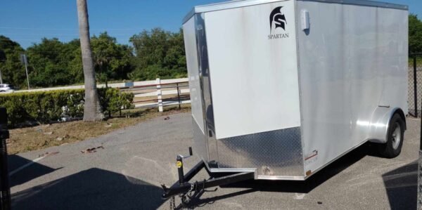 Spartan 6X12 Single Axle Enclosed Cargo Trailer | .030 | White | SP6X12SA - TryIlluminate