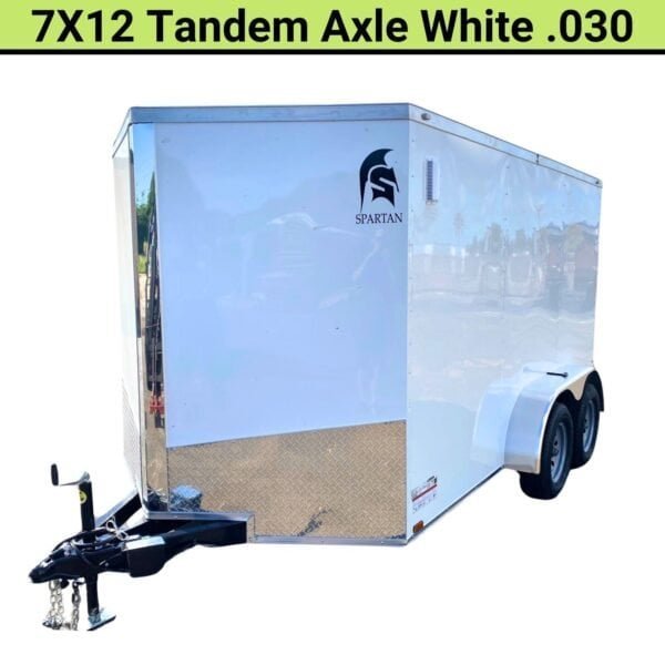 Spartan 7X12 Enclosed Cargo Tandem Axle Trailer | White | SP7X12TA - TryIlluminate