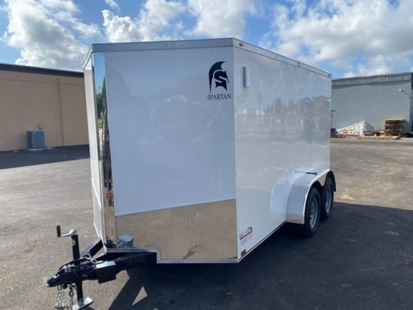Spartan 7X12 Enclosed Cargo Tandem Axle Trailer | White | SP7X12TA - TryIlluminate