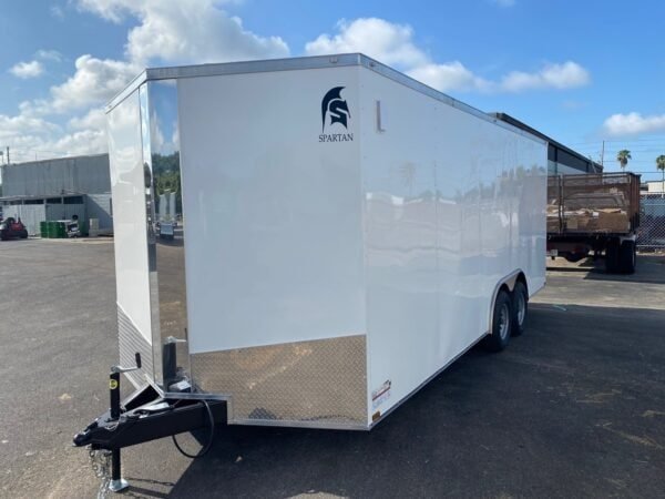 Spartan 8.5X20 Tandem Axle Enclosed Cargo Trailer | White - TryIlluminate