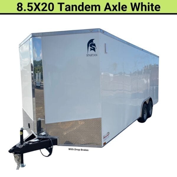Spartan 8.5X20 Tandem Axle Enclosed Cargo Trailer | White - TryIlluminate