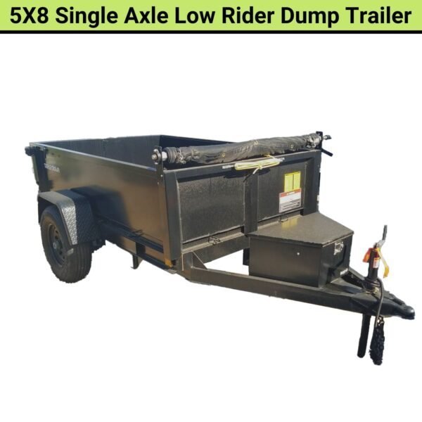 Triple Crown 5X8 Single Axle Lowrider Dump Trailer | Black | D5X8LRD - TryIlluminate