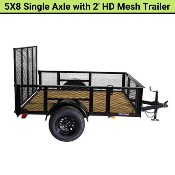 Triple Crown 5X8 Single Axle with 2? HD Mesh Utility / Landscape Trailer | 5X8SA2HDMESH - TryIlluminate